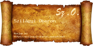 Szilágyi Oberon névjegykártya